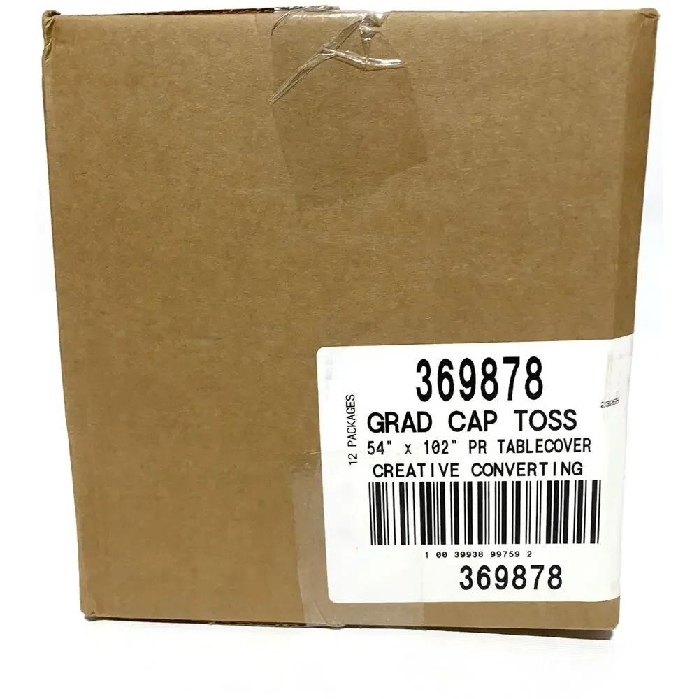 Grad Cap Toss Graduation Paper Tablecloths White 54x102 Lot of 12